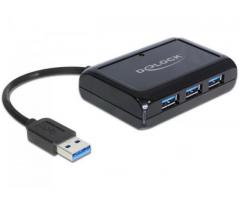 Hub extern USB 3.0 cu 3 Porturi USB 3.0 + 1 Port Gigabit LAN 10/100/1000 Mb/s - 62440